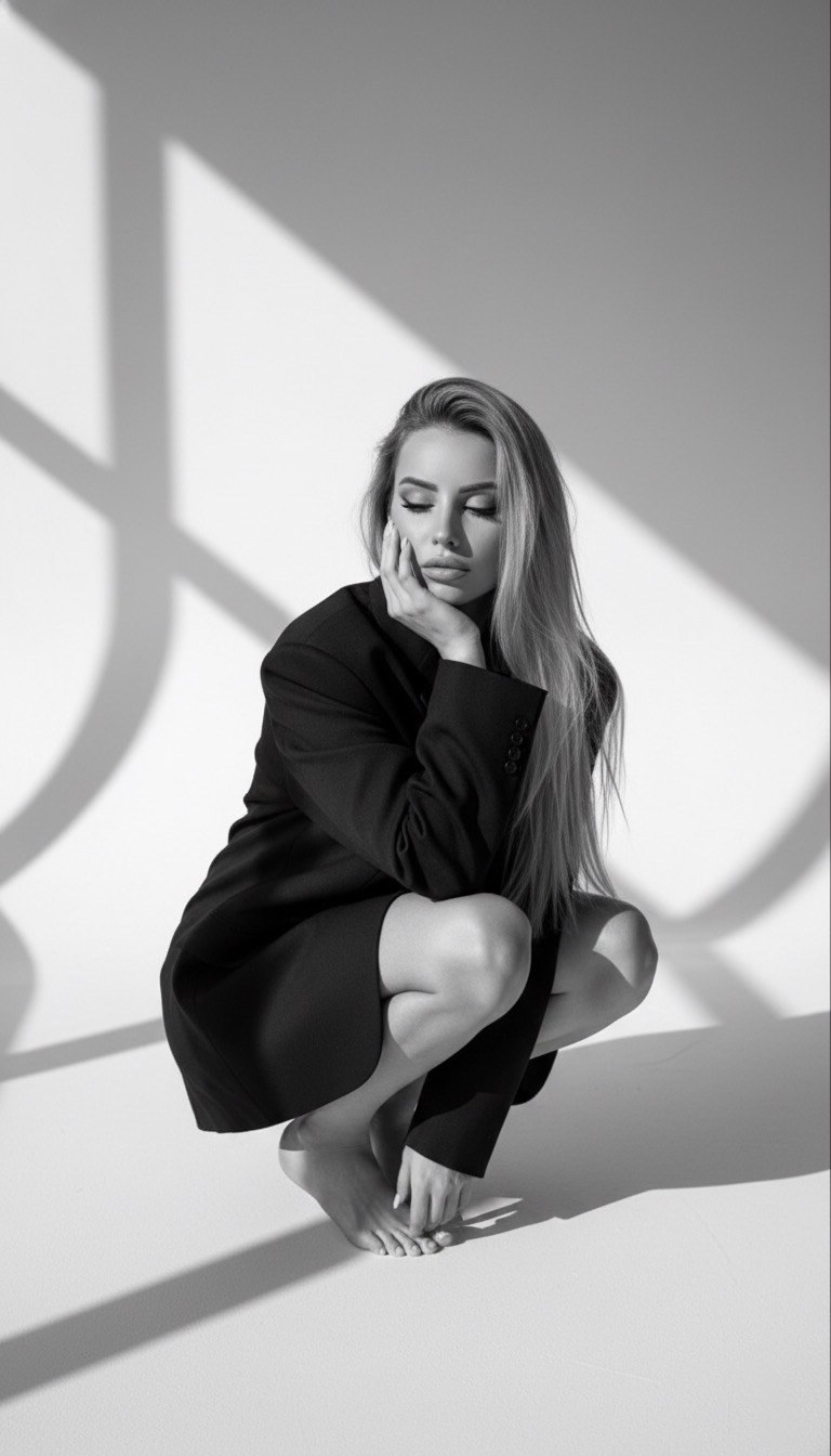 Romilda, founder of Romilda Marketing Hub, photographed in an editorial studio setting